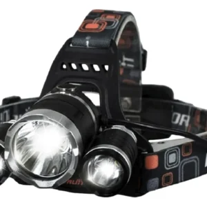Linterna Minero Led Cabeza Vincha 3 Led 5000 Lum Cob Cree Recarga Color de la linterna Negro Color de la luz Blanco